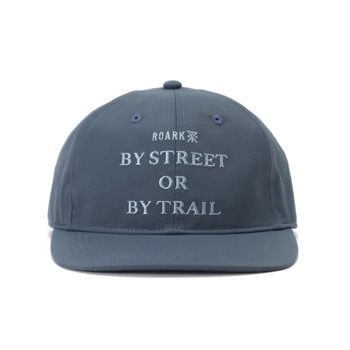 "BY STREET or BY TRAIL" AGING 6PANEL CAP - MID HEIGHT